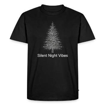 Silent Night Vibes - Tree Silhouette - Men's Premium Organic T-Shirt - black - Front - Nico (187cm)
