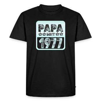 1977 - Men's Premium Organic T-Shirt - black - Front - Nico (187cm)