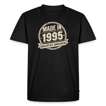 Made in 1995 Vintage Seal - Men's Premium Organic T-Shirt - black - Front - Nico (187cm)