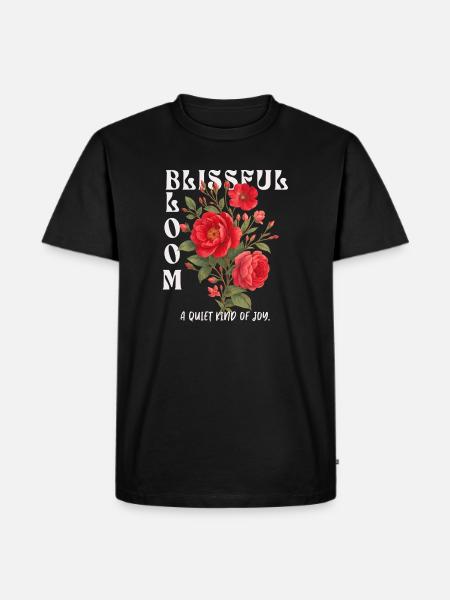 Blissful Bloom – Peace & Beauty Combined - Men's Premium Organic T-Shirt - black