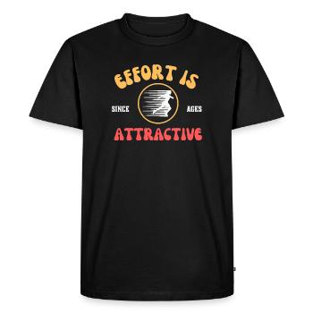 Effort is attractive - running, gym, sports wear - Men's Premium Organic T-Shirt - black - Front - Nico (187cm)