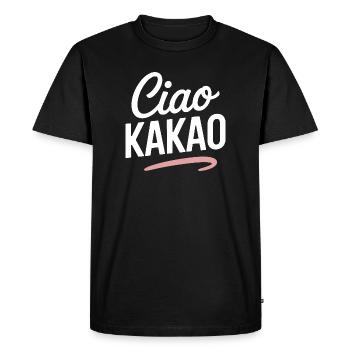 Ciao Cacao Chocolat chaud Chocolat chaud Au revoir - T-shirt Premium bio Homme - noir - Devant - Nico (187cm)