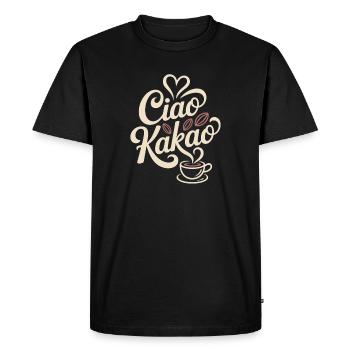 Ciao Cacao Chocolat chaud Chocolat chaud Au revoir - T-shirt Premium bio Homme - noir - Devant - Nico (187cm)