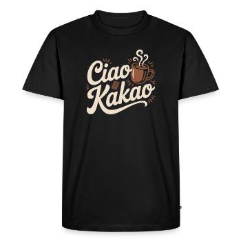 Ciao Cacao Chocolat chaud Chocolat chaud Au revoir - T-shirt Premium bio Homme - noir - Devant - Nico (187cm)