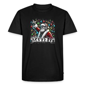 DJ Santa Party Beats - Men's Premium Organic T-Shirt - black - Front - Nico (187cm)