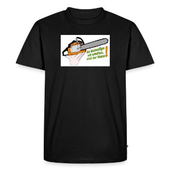 Chainsaw saying work of the saw - Men's Premium Organic T-Shirt - black - Front - Nico (187cm)