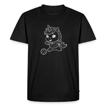 licorne jouant au football - T-shirt Premium bio Homme - noir - Devant - Nico (187cm)