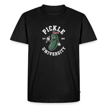 Pickle University Est 1892 Campus Humour - T-shirt Premium bio Homme - noir - Devant - Nico (187cm)