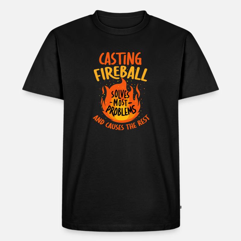 Casting Fireball Solves Problems RPG Gaming  - Men's Premium Organic T-Shirt - black