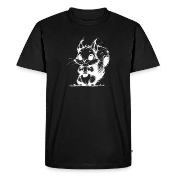 Habitants de la forêt avec du café à la lisière de la forêt « Kaffeeklatsch » - T-shirt Premium bio Homme - noir - Devant - Nico (187cm)