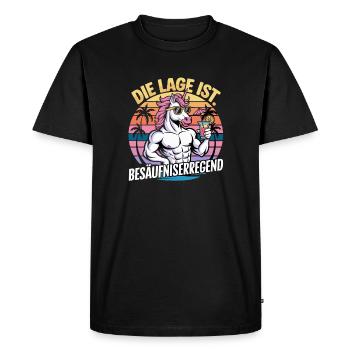 The location is drunken Unicorn Summer - Men's Premium Organic T-Shirt - black - Front - Nico (187cm)