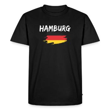 Hamburg Germany Flag - Men's Premium Organic T-Shirt - black - Front - Nico (187cm)