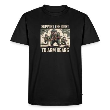 Support the right to arm bears - Funny Memes - Men's Premium Organic T-Shirt - black - Front - Nico (187cm)
