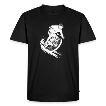 VTT Biker Art Cyclisme - T-shirt Premium bio Homme - noir - Devant - Nico (187cm)
