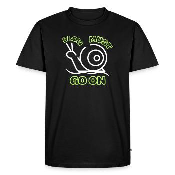 Slow must go on - Men's Premium Organic T-Shirt - black - Front - Nico (187cm)