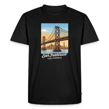 San Francisco - Men's Premium Organic T-Shirt - black - Front - Nico (187cm)