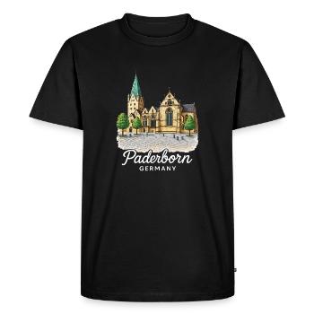 Paderborn - Men's Premium Organic T-Shirt - black - Front - Nico (187cm)