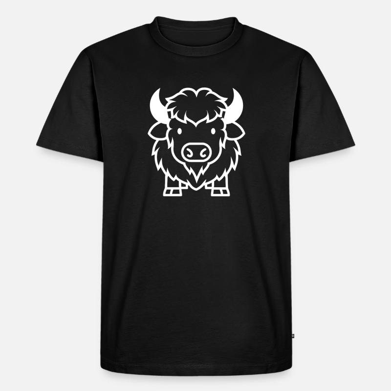 Bison - Männer Premium Bio T-Shirt - Schwarz
