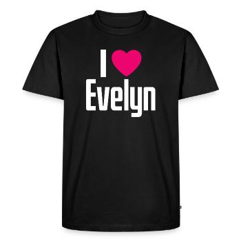 I Love Evelyn Pink Heart I Love Evelyn - Men's Premium Organic T-Shirt - black - Front - Nico (187cm)
