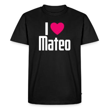 J’aime Mateo Pink Heart J’aime Mateo - T-shirt Premium bio Homme - noir - Devant - Nico (187cm)