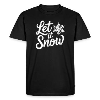 Let It Snow Christmas Snowflake - Men's Premium Organic T-Shirt - black - Front - Nico (187cm)