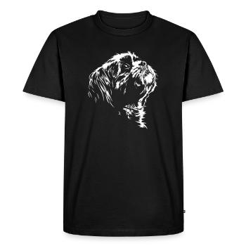 Shih Tzu Silhouette Chien Portrait Wilsigns - T-shirt Premium bio Homme - noir - Devant - Nico (187cm)