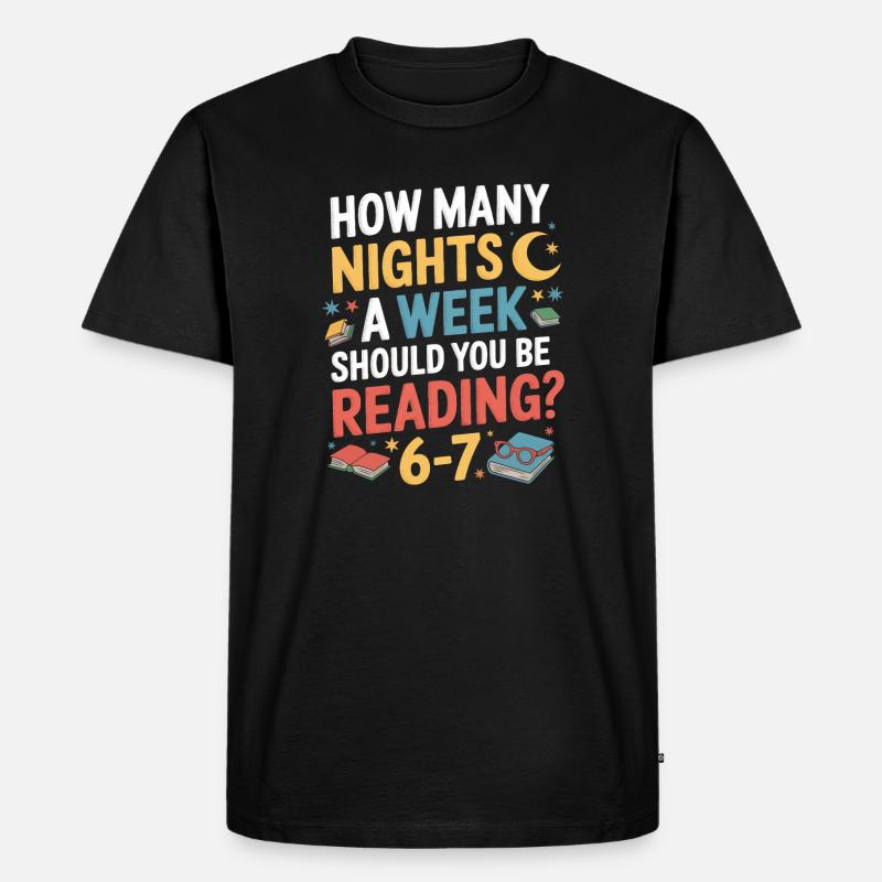 Lese-Motivation 6-7 Nächte Retro Blumen - Männer Premium Bio T-Shirt - Schwarz