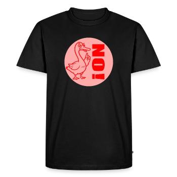 FUNNY GOOSE TEACHER NO - Men's Premium Organic T-Shirt - black - Front - Nico (187cm)