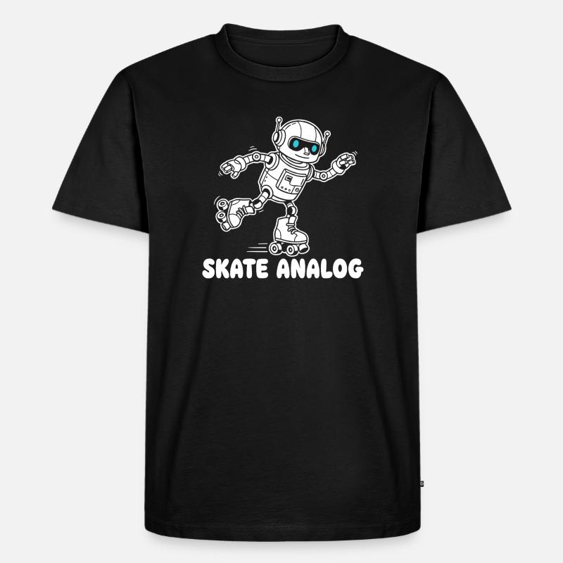 Roboter Skate Analog - Männer Premium Bio T-Shirt - Schwarz