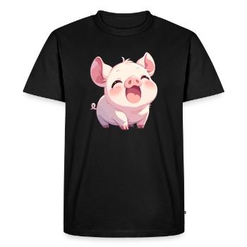 Cochon Cochon - T-shirt Premium bio Homme - noir - Devant - Nico (187cm)
