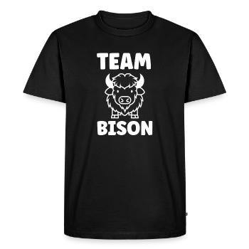 bison - Men's Premium Organic T-Shirt - black - Front - Nico (187cm)