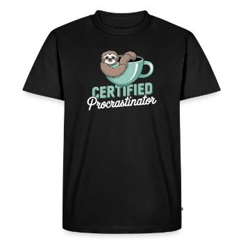 paresse humour - T-shirt Premium bio Homme - noir - Devant - Nico (187cm)