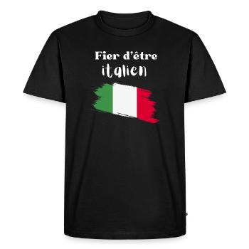 Fier d'être Italien - T-shirt Premium bio Homme - noir - Devant - Nico (187cm)
