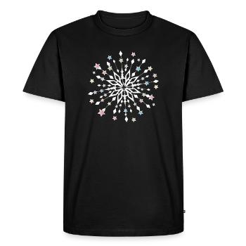 Mandala étoile de Noël avec des étoiles colorées - T-shirt Premium bio Homme - noir - Devant - Nico (187cm)