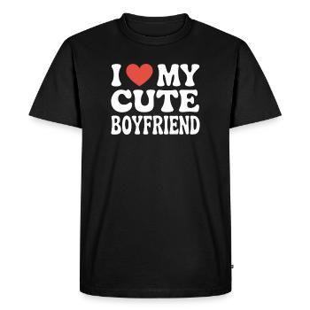 J’adore mon mignon petit ami Liebe meinen Freund - T-shirt Premium bio Homme - noir - Devant - Nico (187cm)