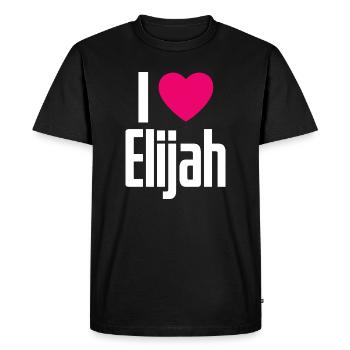 J’aime Elijah Pink Heart J’aime Elijah - T-shirt Premium bio Homme - noir - Devant - Nico (187cm)