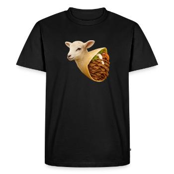 Brochette d’agneau | Réduction de la consommation de viande - T-shirt Premium bio Homme - noir - Devant - Nico (187cm)
