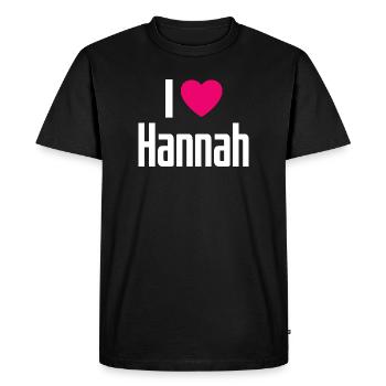 J’aime Hannah Coeur Rose J’aime Hannah - T-shirt Premium bio Homme - noir - Devant - Nico (187cm)