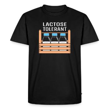 Flatulences Lait Lactose - T-shirt Premium bio Homme - noir - Devant - Nico (187cm)