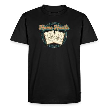 Accueil Hustle Rétro - T-shirt Premium bio Homme - noir - Devant - Nico (187cm)