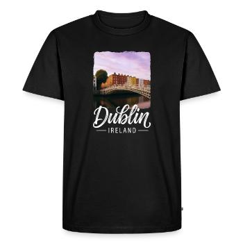 Dublin - T-shirt Premium bio Homme - noir - Devant - Nico (187cm)
