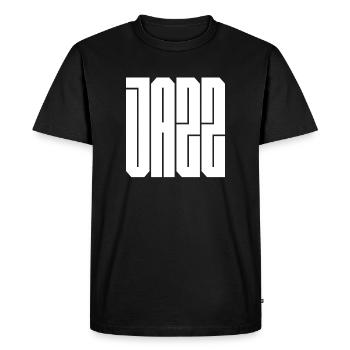 Typographie du bloc jazz - T-shirt Premium bio Homme - noir - Devant - Nico (187cm)