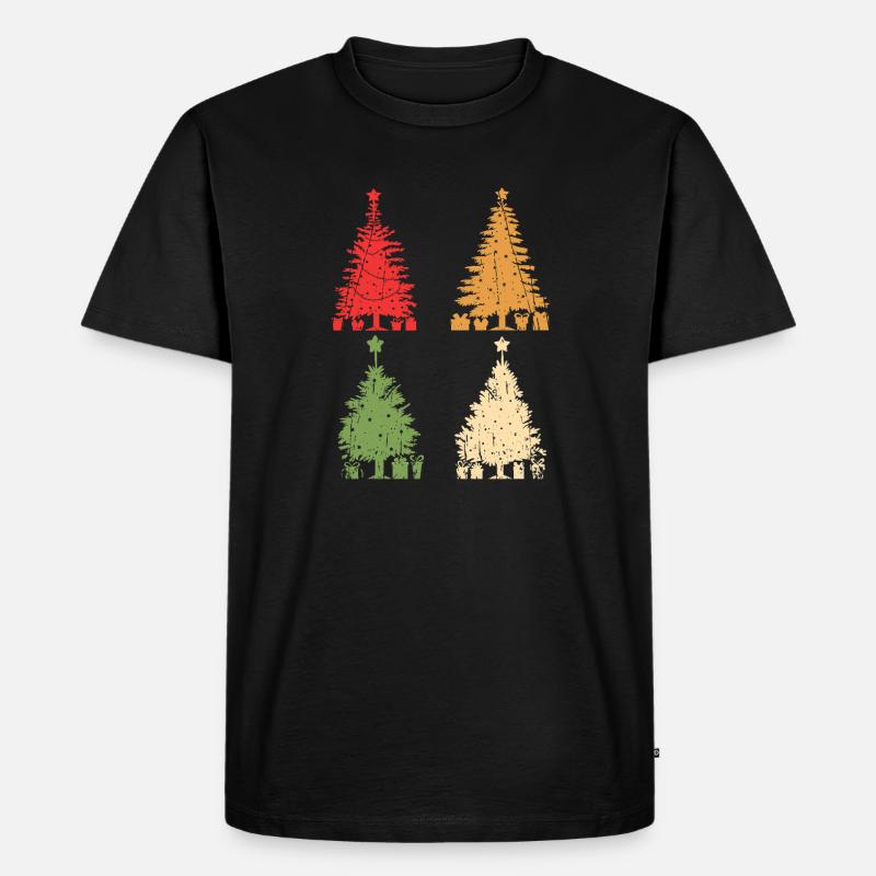 Weihnachtsmann Weihnachtsbaum Weihnachten - Männer Premium Bio T-Shirt - Schwarz