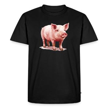 Cochon Cochon - T-shirt Premium bio Homme - noir - Devant - Nico (187cm)