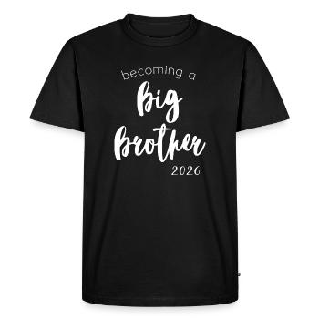 Devenez un grand frère 2026 - T-shirt Premium bio Homme - noir - Devant - Nico (187cm)