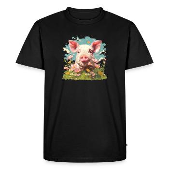 Cochon Cochon - T-shirt Premium bio Homme - noir - Devant - Nico (187cm)