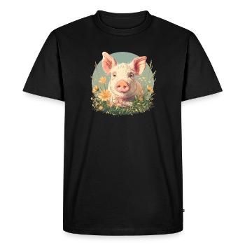 Cochon Cochon - T-shirt Premium bio Homme - noir - Devant - Nico (187cm)