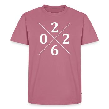 2026 - T-shirt Premium bio Homme - mauve - Devant - Nico (187cm)