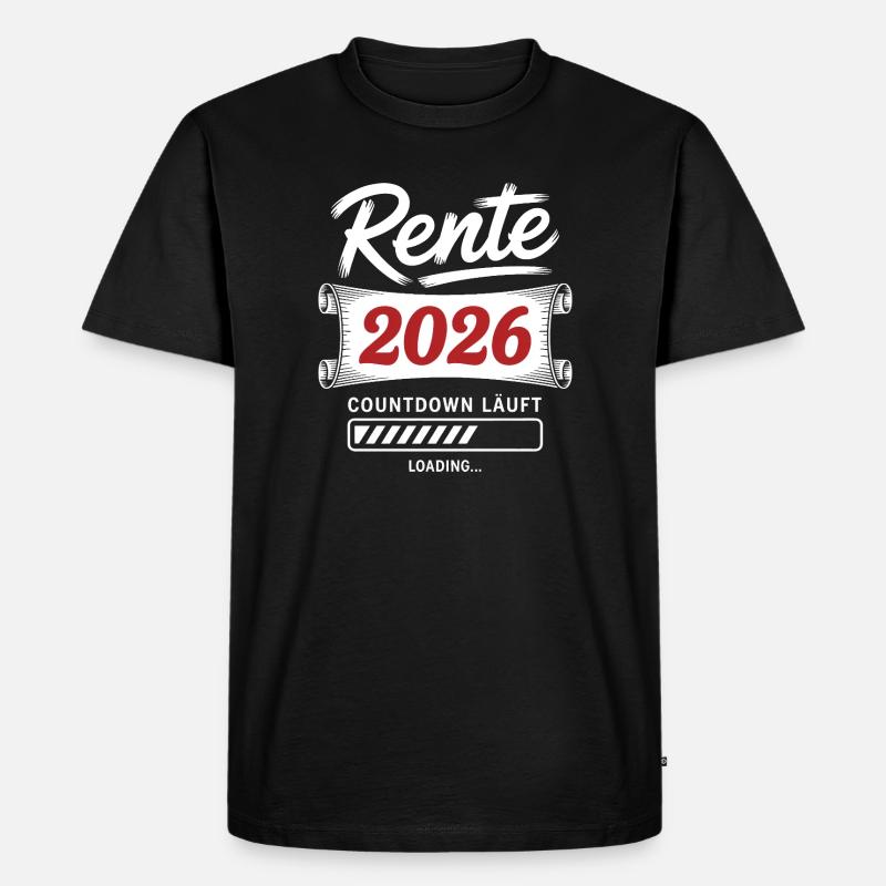 Rente 2026 Countdown Läuft - Männer Premium Bio T-Shirt - Schwarz