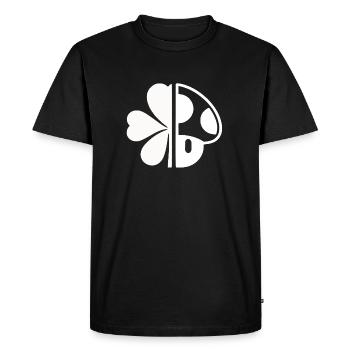 Symbole porte-bonheur : moitié trèfle, moitié champignon – - T-shirt Premium bio Homme - noir - Devant - Nico (187cm)